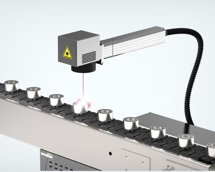 Automatic laser marking into production line