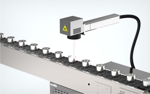 Automatic laser marking into production line