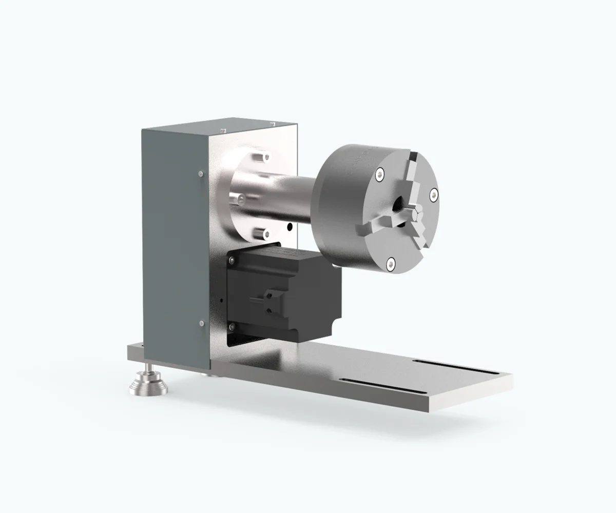 Big rotary axis for cylindrical parts marking