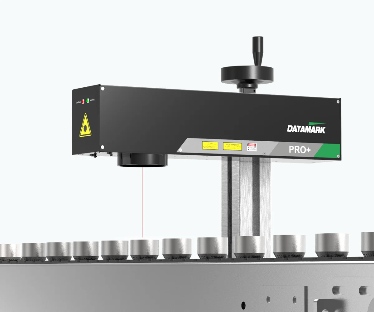 Laser marking systems for integration into productipon lines