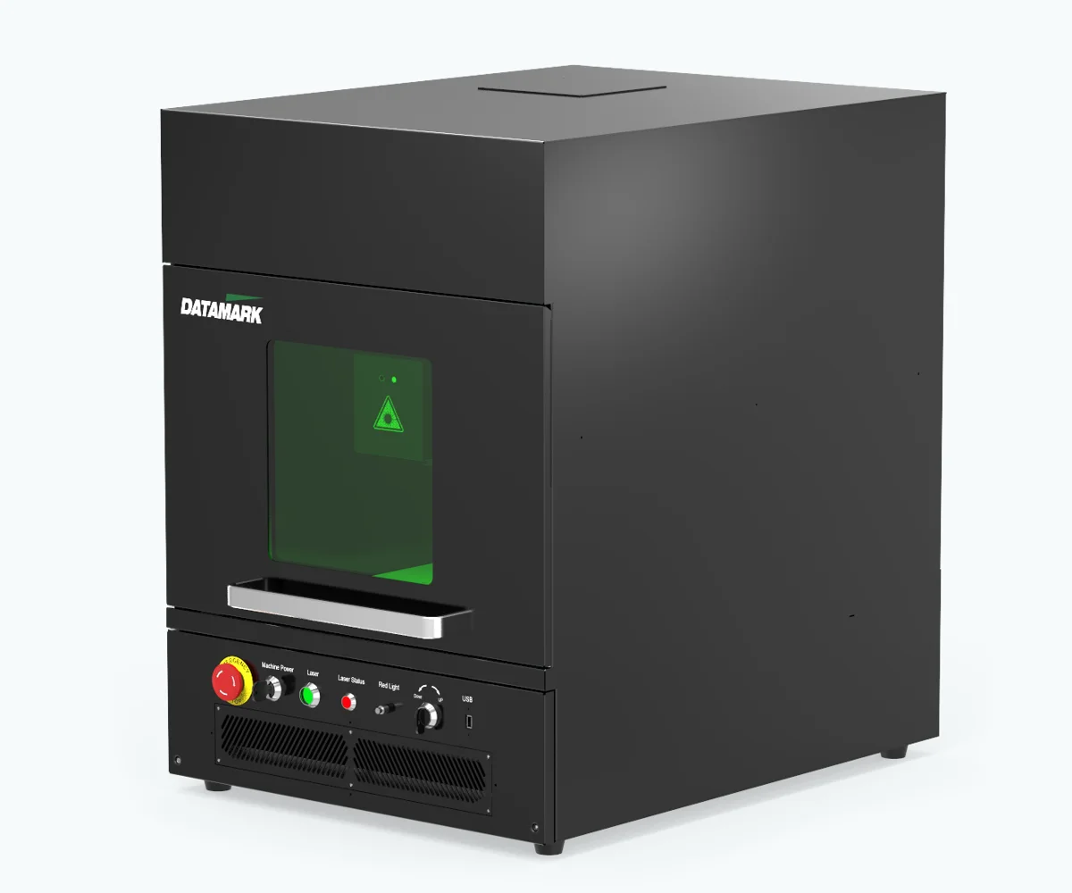Datamark Fiber Laser XL+ laser engraving machine with Class 1 laser marking safety enclosure