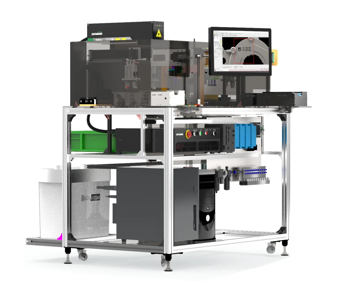 Sistema de marcação a laser classe 4 em máquina personalizada